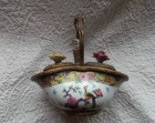 Antique French Porcelain and Gilt Bronze Double Inkwell