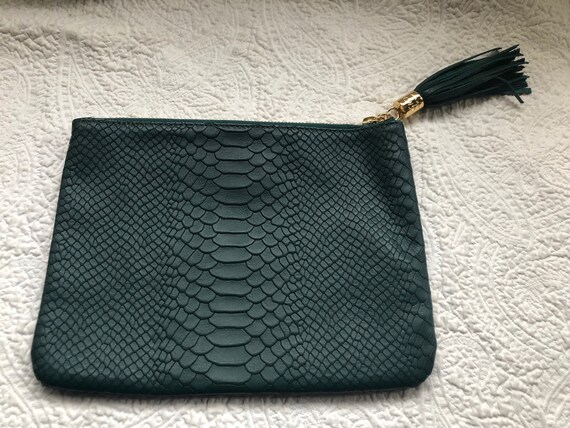 Gently Used GIGI New York Zippered Top Hunter Green Python