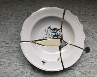 Lovely Japanese Seletti Kintsugi Marcantonio Porcelain No 1 Soup Bowl