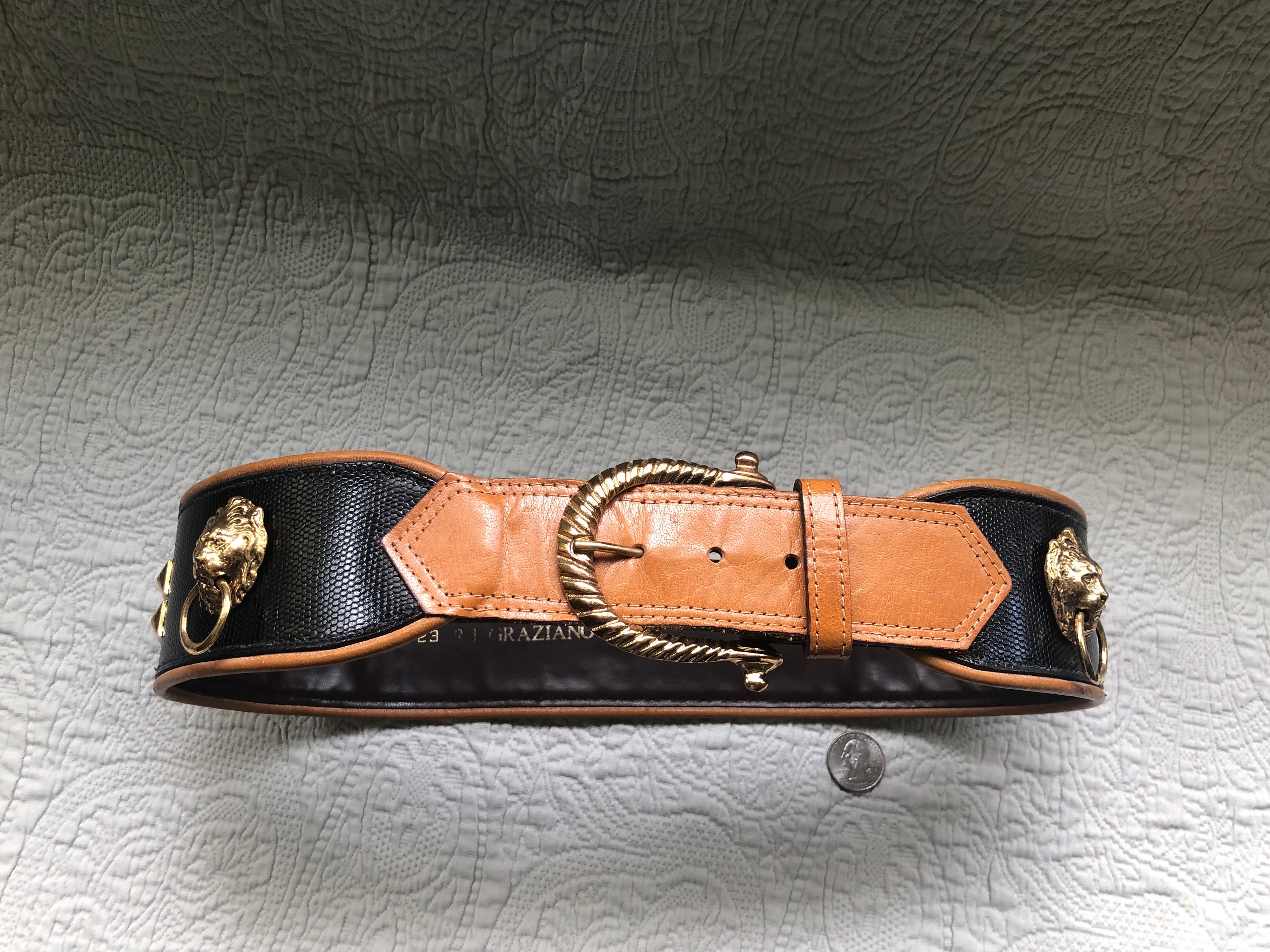 Vintage RJ Graziano Brown Leather Belt Silver Filigree Buckle Swag Chain L Rj Graziano Belt - Etsy main image 2