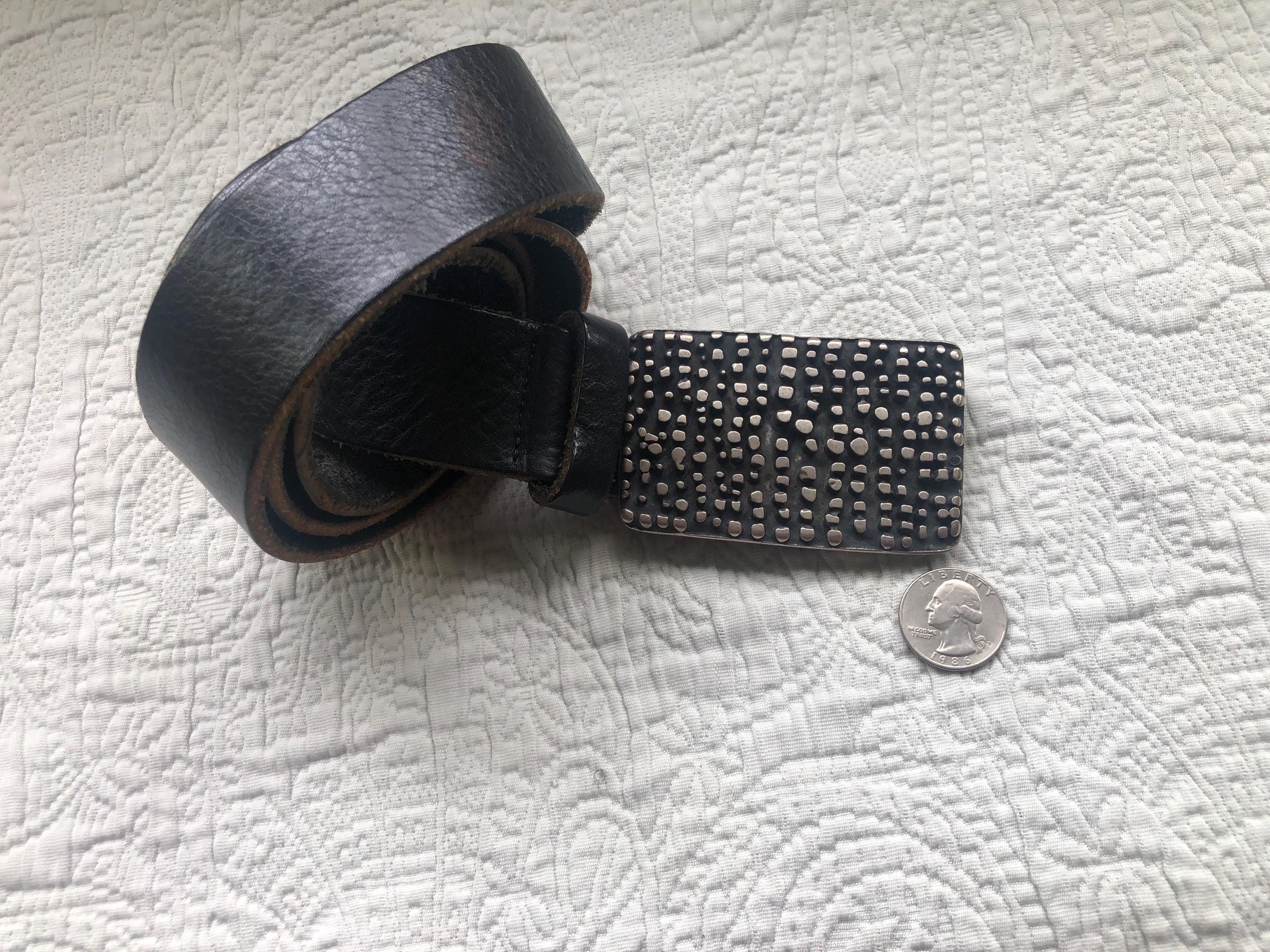 NWOT Georg Roth Black Leather Belt with Silver Buckle Belts – myshirtmylife main image 2