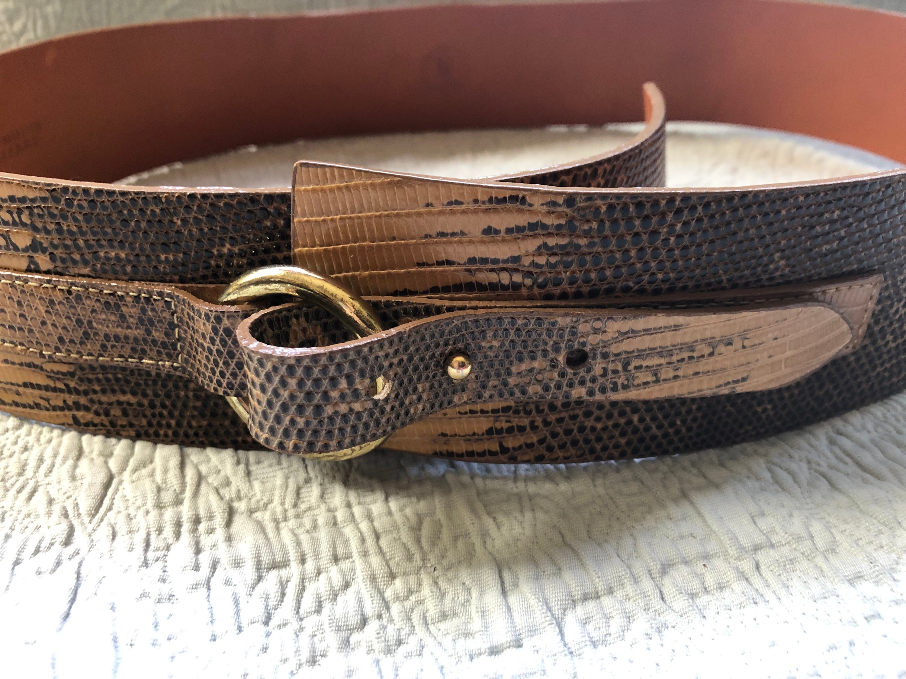 Vintage LAI Luxury Genuine Lizard Belt Size Large - Etsy display picture 3
