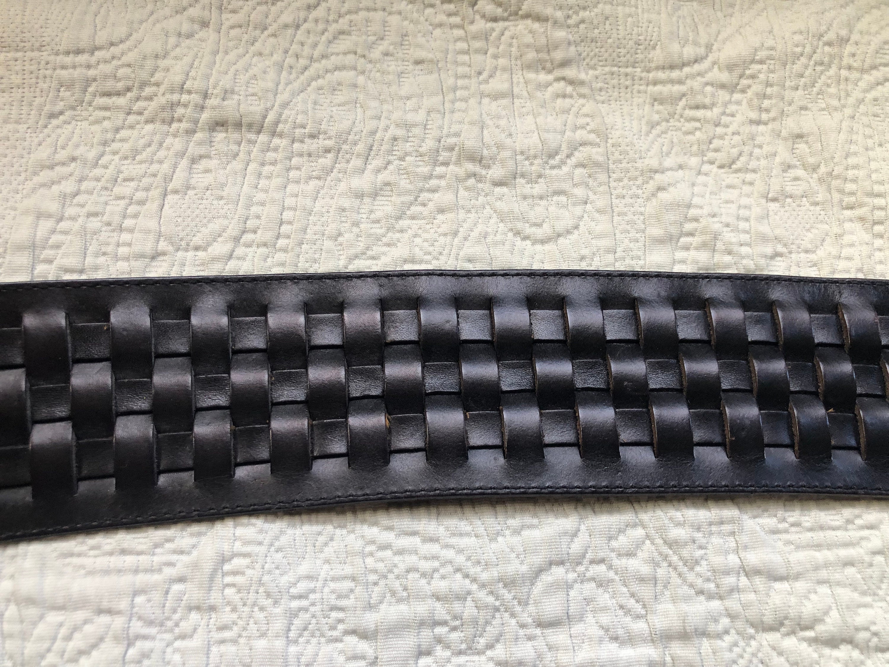 90s vintage wide black braided chord belt Banana Republic woven rope chord belt Vintage 90 main image 2