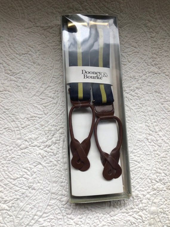 NIB Dooney & Bourke Blue and Yellow Suspenders