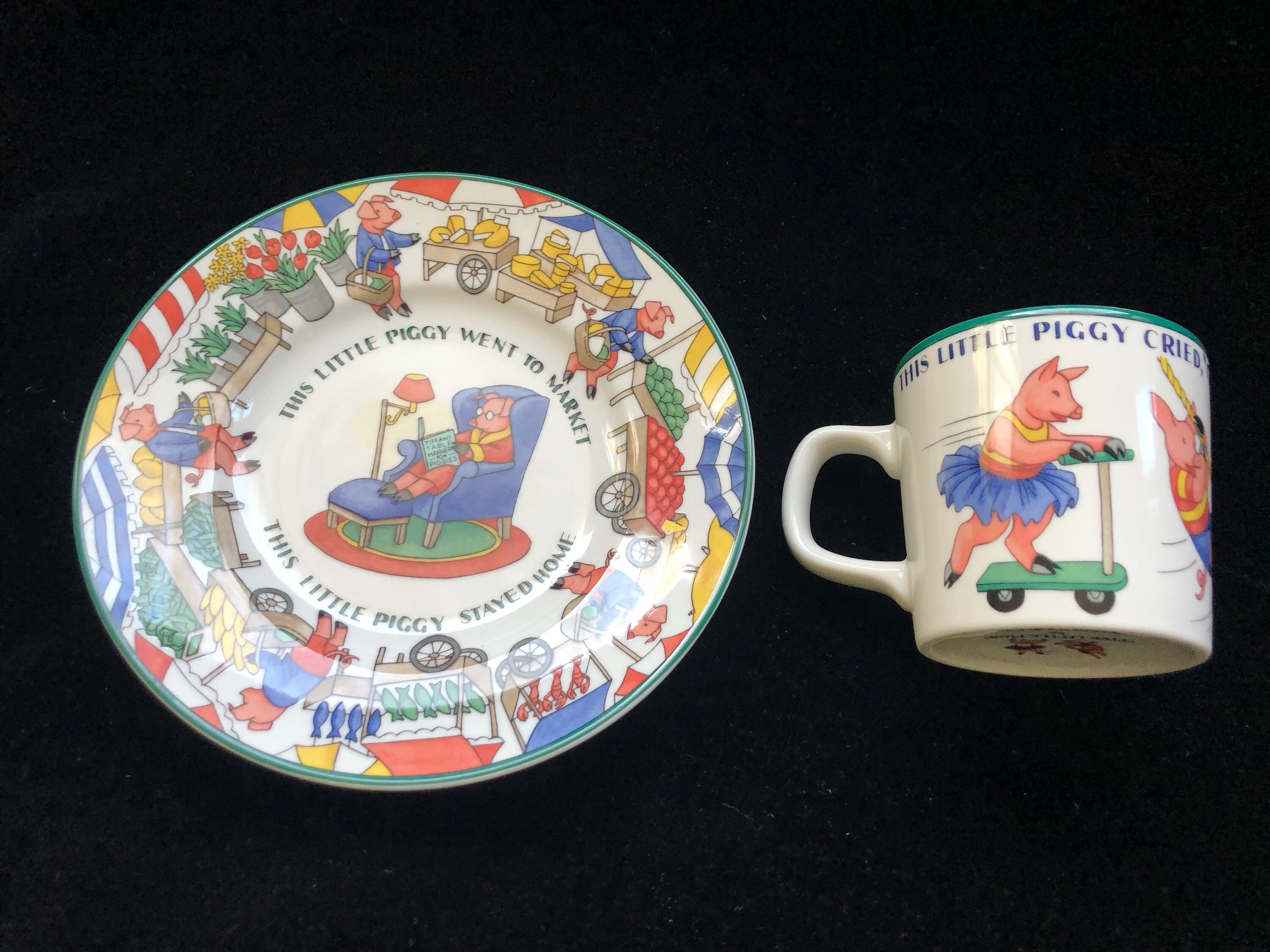 Charming Set of Vintage Tiffany & Co Five Little Pigs Child's