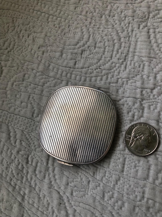 Antique Art Deco Sterling Silver Mirror Compact