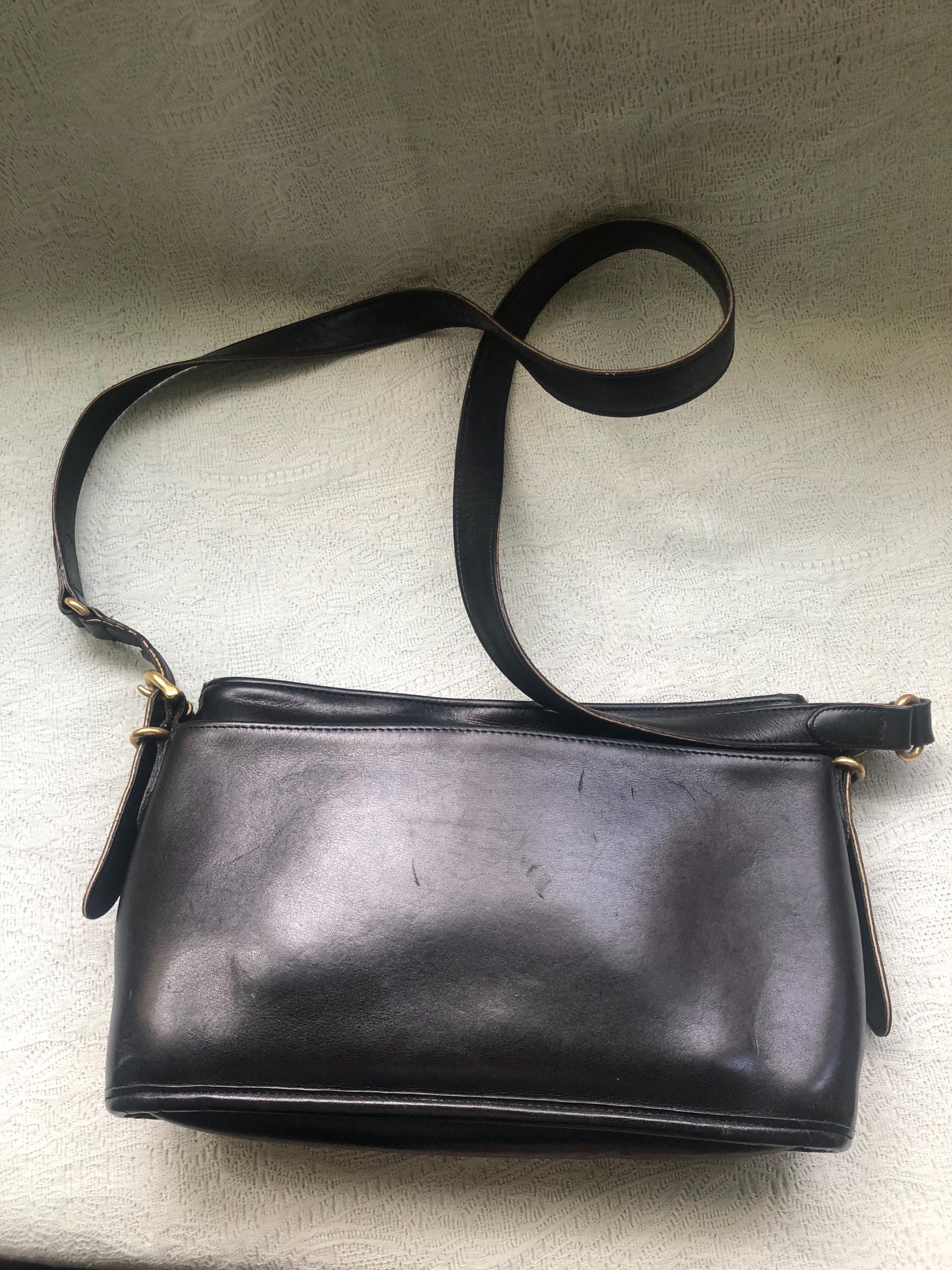 Vintage Gently Used Coach Black Leather Shoulder Bag 9802 - Etsy