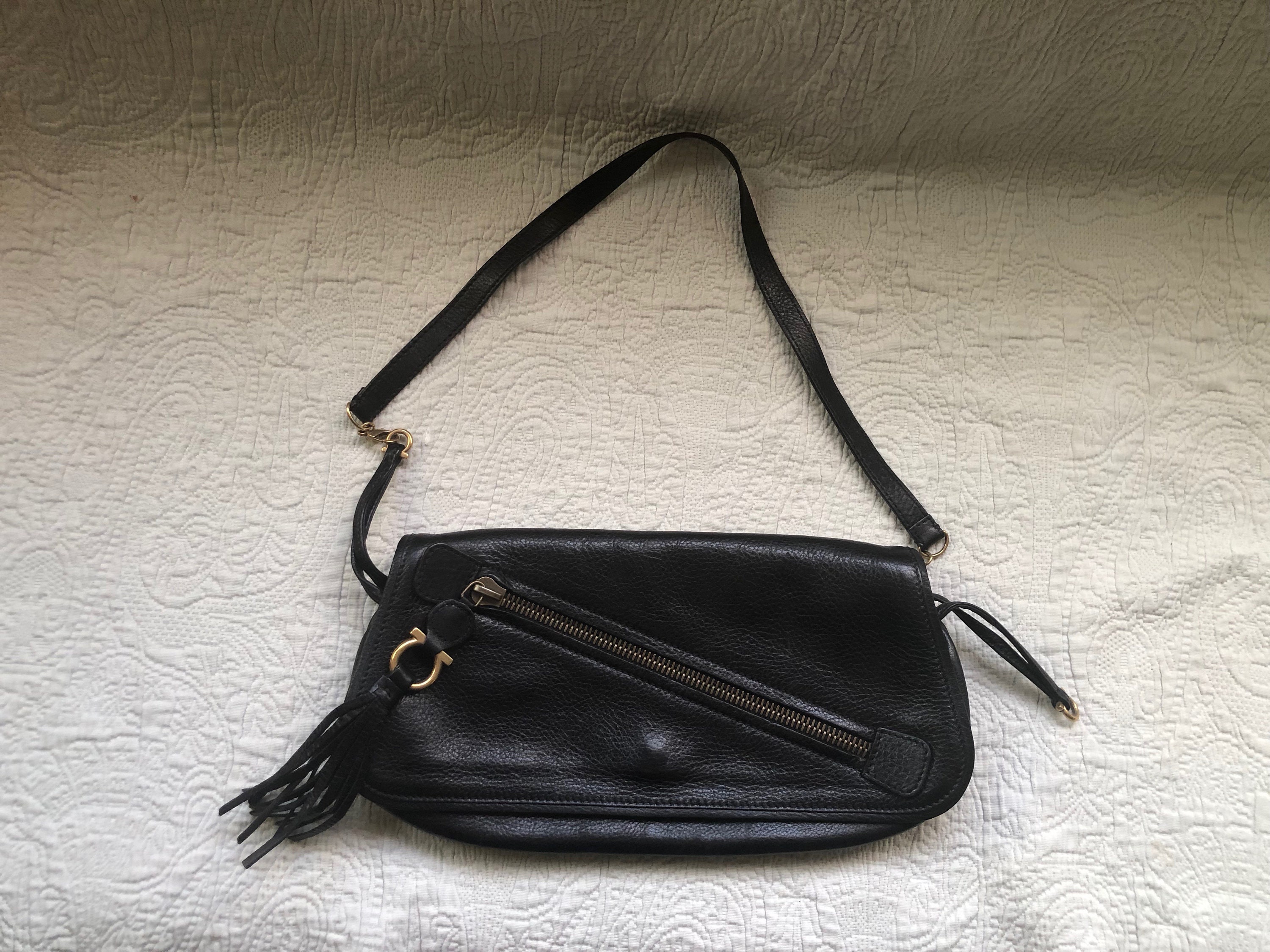 Authentic Salvatore Ferragamo Vintage Gancini Enamel Backpack Black Patent Ferragamo Men main image 4