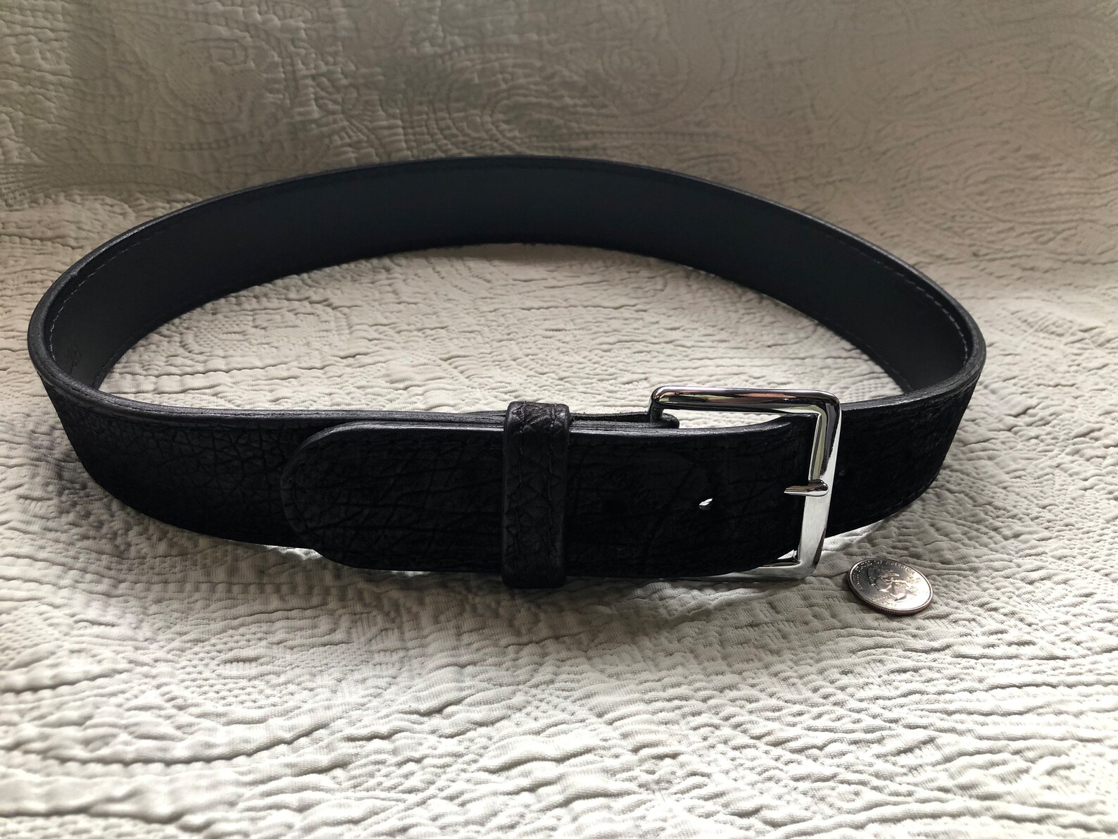 WAVE BELT / SLOW BLACK ARID BULL HIDE