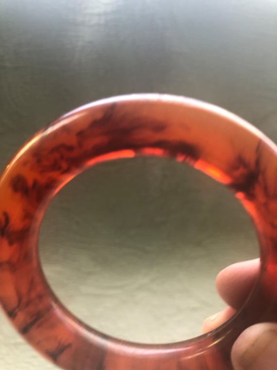 Vintage  Translucent Brown Root Beer Bakelite Ban… - image 4