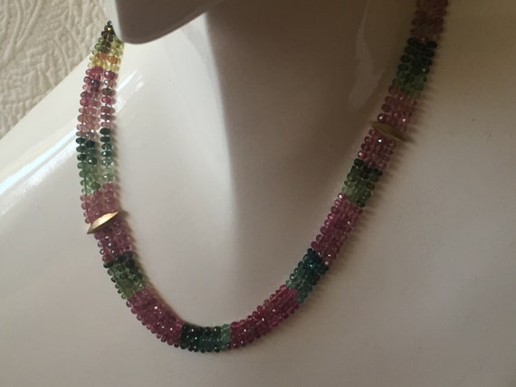 Stunning Three Strand Faceted Watermelon Tourmali… - image 7