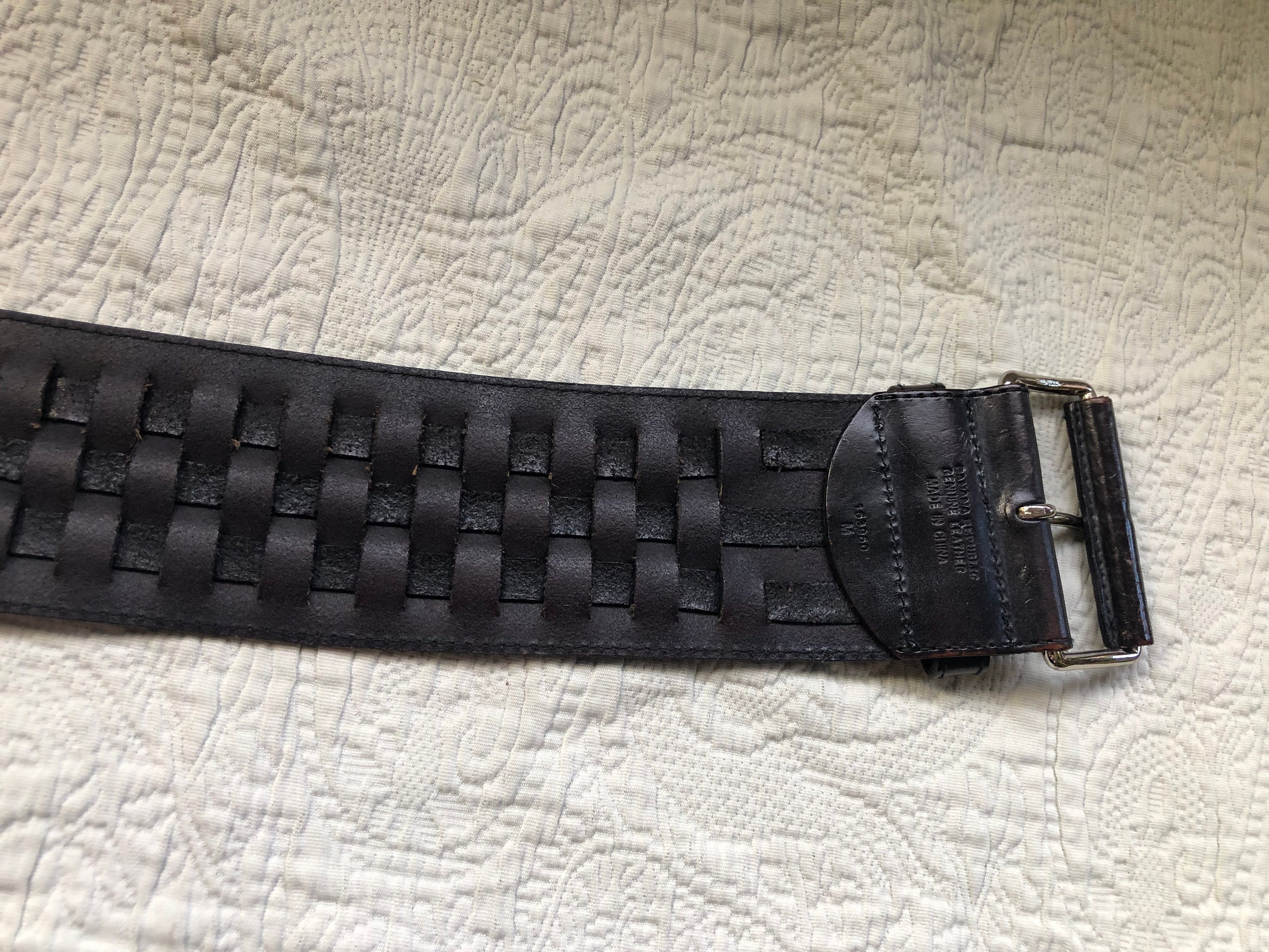 90s vintage wide black braided chord belt Banana Republic woven rope chord belt Vintage 90 main image 3