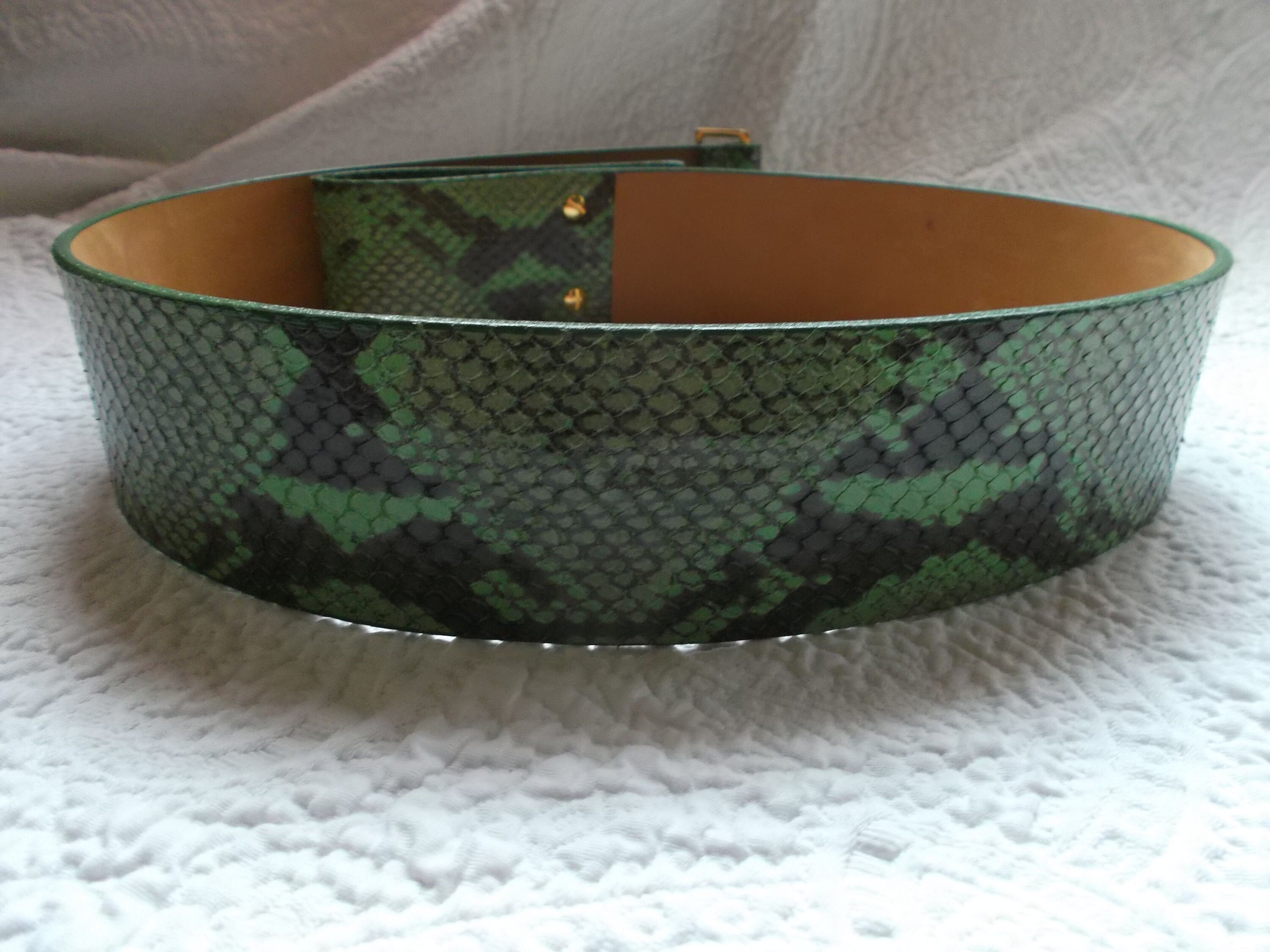 w.kleinber wide Python belt, cover buckle Python Belt with Covered Buckle - w.kleinberg main image 3