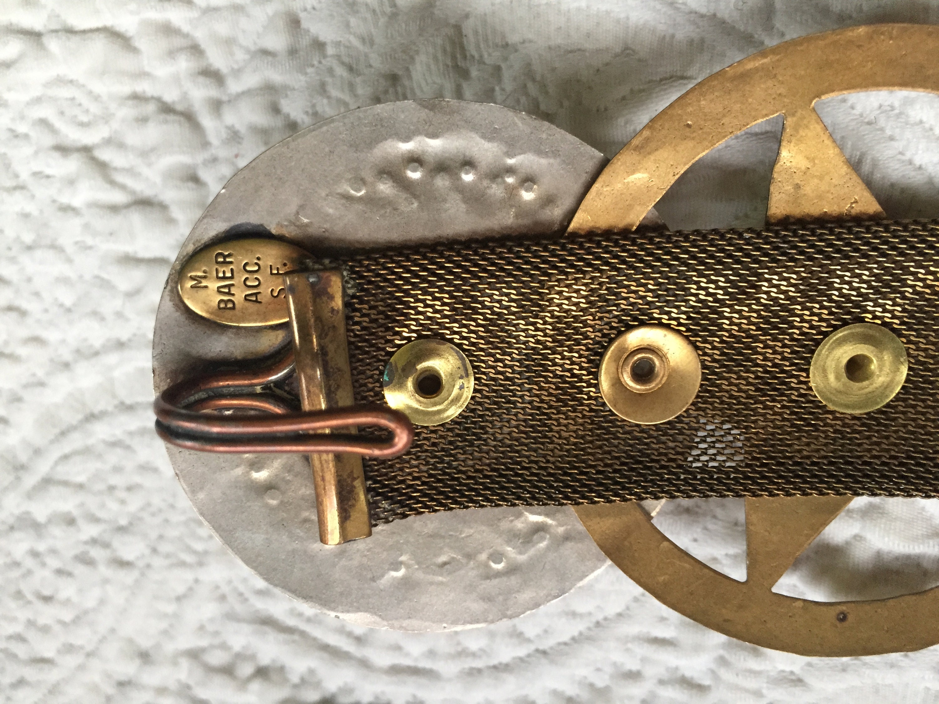 Mid Century Modern Mixed Metal and Mesh Marjorie Baer Belt  display picture 1