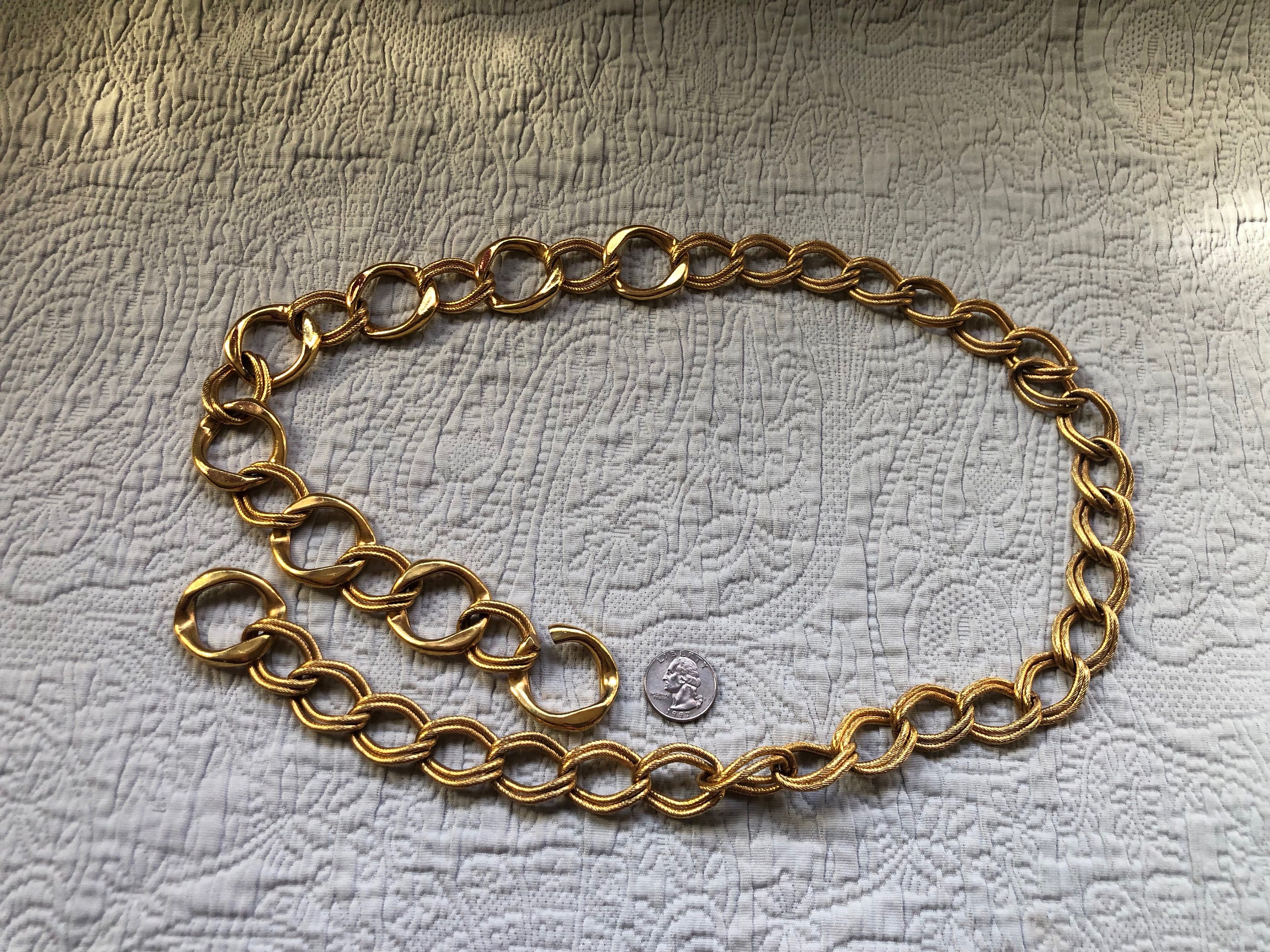 Rare Vintage Barrera Belt Striking Vintage Designer Jose Barrera Gold Tone Chain  main image 3