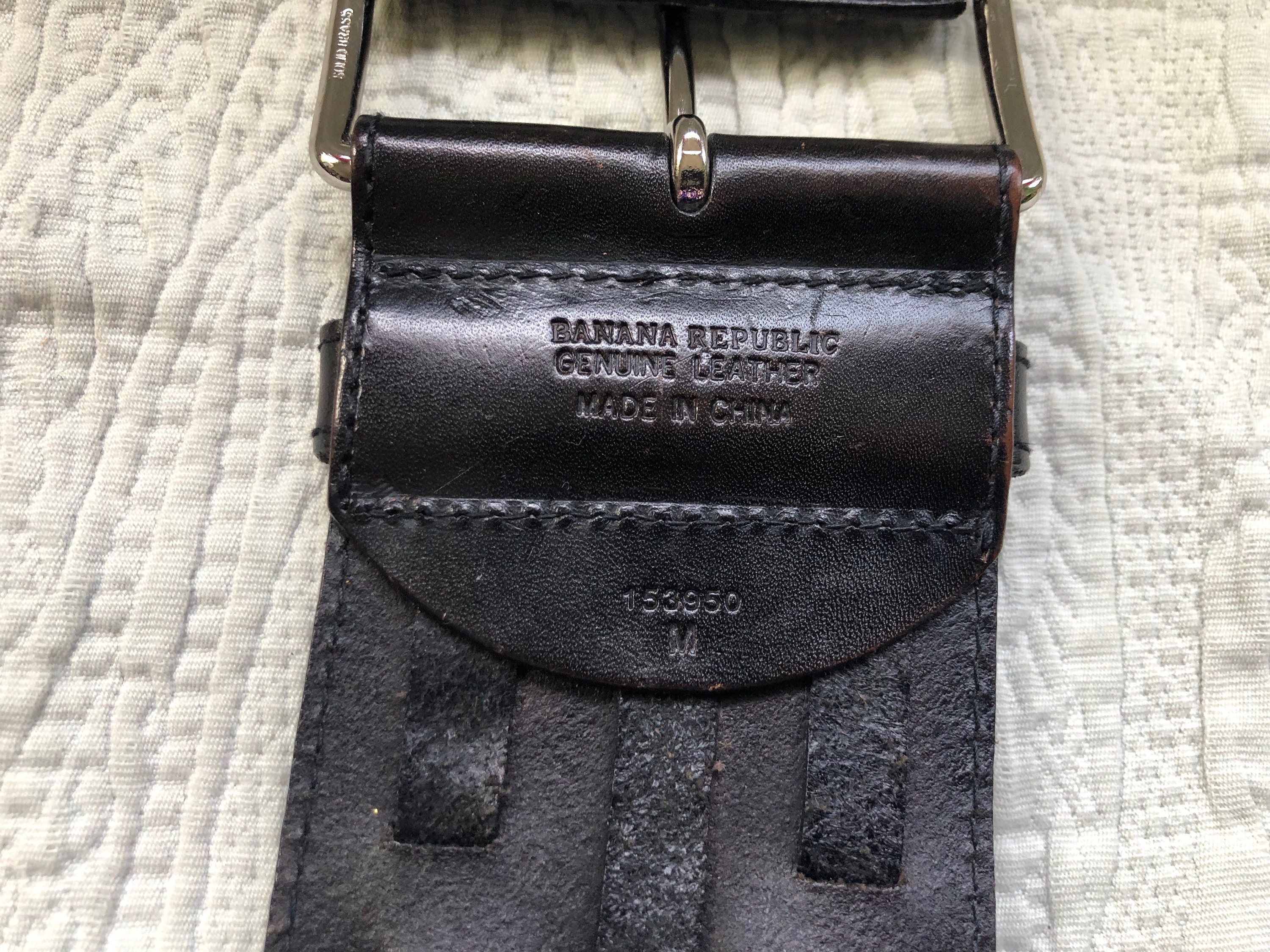 Vintage Banana Republic Wide Black Leather Woven Belt Size M  display picture 3