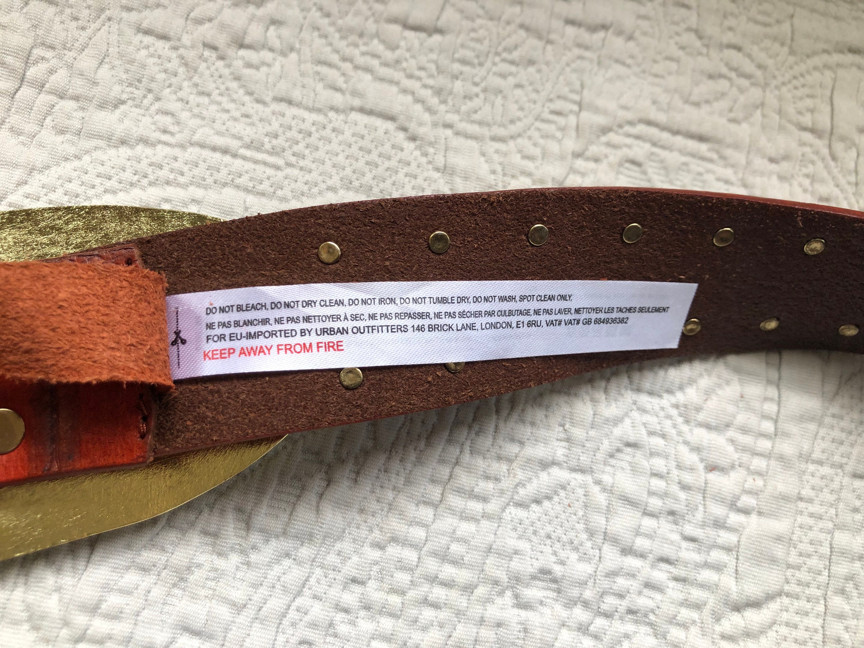 Free People Brown and Red Woven Belt with Brass Buckle Oh Christmas Tree Belt (Red) – Smathers & Branson main image 4