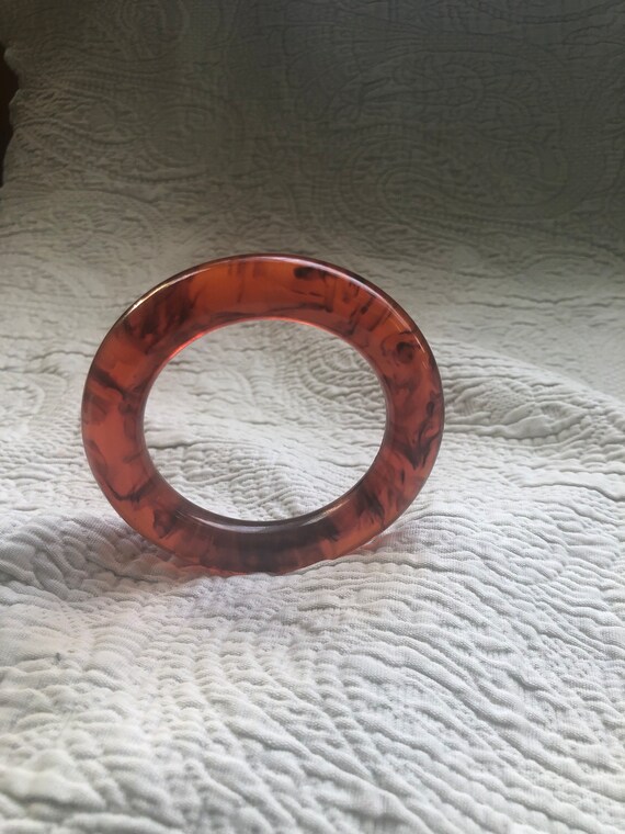 Vintage  Translucent Brown Root Beer Bakelite Ban… - image 3