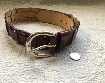 Gently Used Ronald Pineau French Thin Black Leather Belt  display picture 3