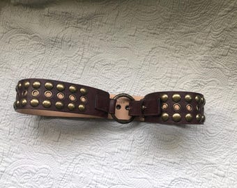 Streets Ahead Label Brown Leather Belt With Metal Detail  display picture 3