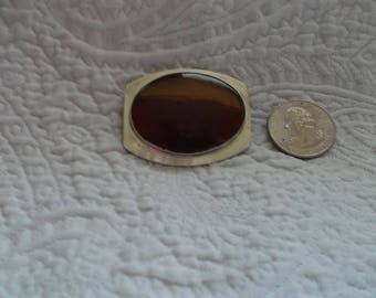 Vintage Great Falls Metal Works Sterling Silver and Picture Jasper Brooch/Pin