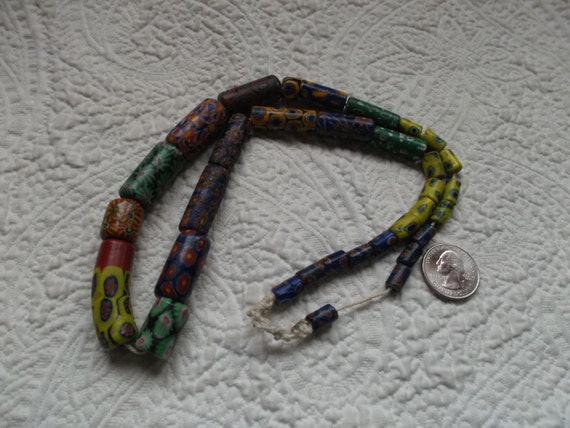 25" Strand of a Variety of African Trade Beads - image 1