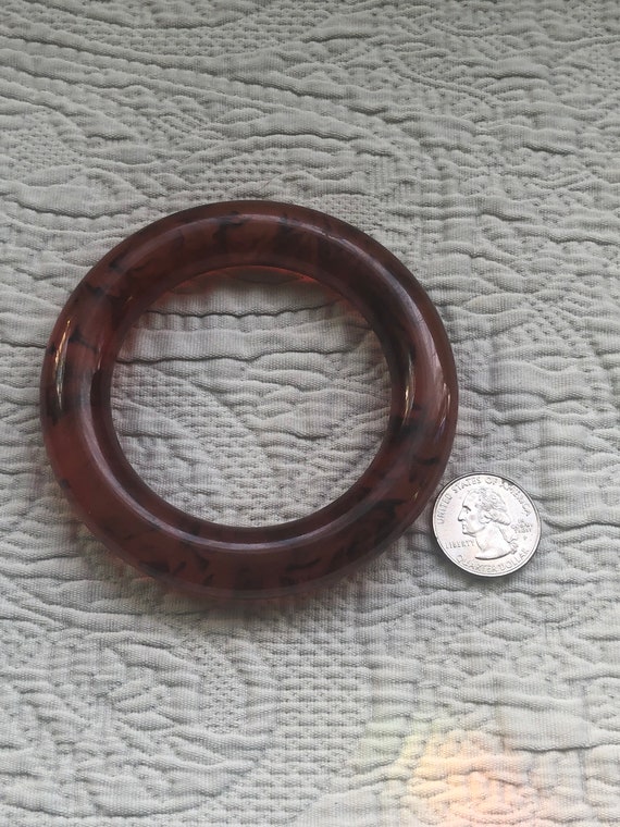 Vintage  Translucent Brown Root Beer Bakelite Ban… - image 2