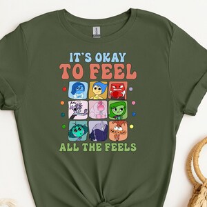Inside Out It&#39;s Okay To Feel All The Feels Shirt, Mental Health Shirt, Inclusion Tee, Speech Therapy Tee, Disney Emotions Shirt, Disneyland