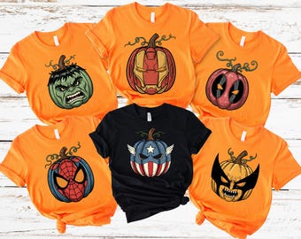 Halloween Superhero Pumpkins Costume Shirt: Group Halloween costumes