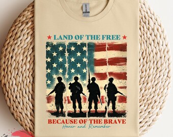 Patriotic American Flag Shirt: Land Of The Free, Army Gift
