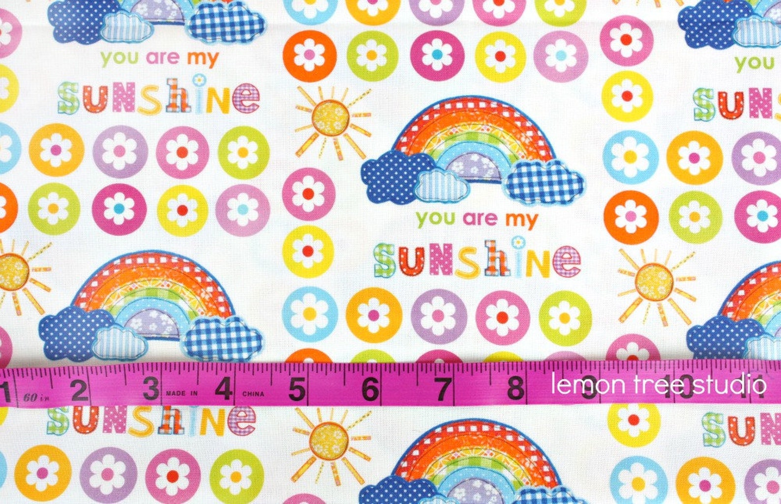 You are my Sunshine Original Rainbow Design Fabric Etsy