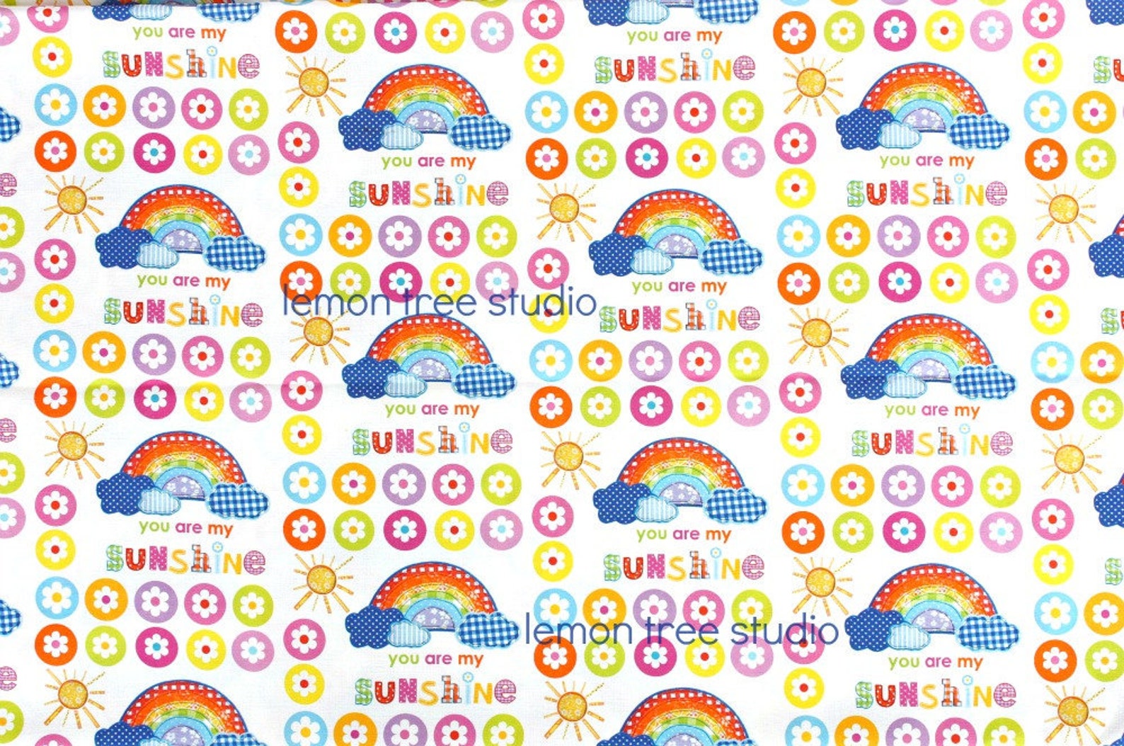 You are my Sunshine Original Rainbow Design Fabric Etsy