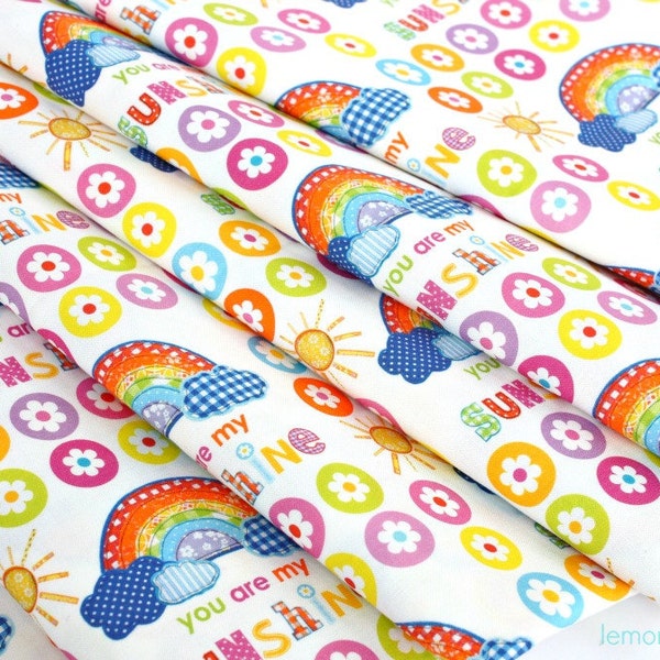 You are my Sunshine -- Original Rainbow Design Fabric