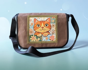 Anime Kitty Crossbody Messenger Bag, Courier Bag