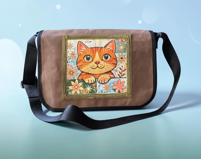 Featured listing image: Anime Kitty Crossbody Messenger Bag, Courier Bag