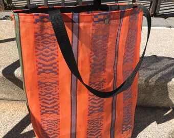 Love Shine Large Mexican Mesh Orange Market Bag, Tote bag, Mercado Bag, Beach Bag