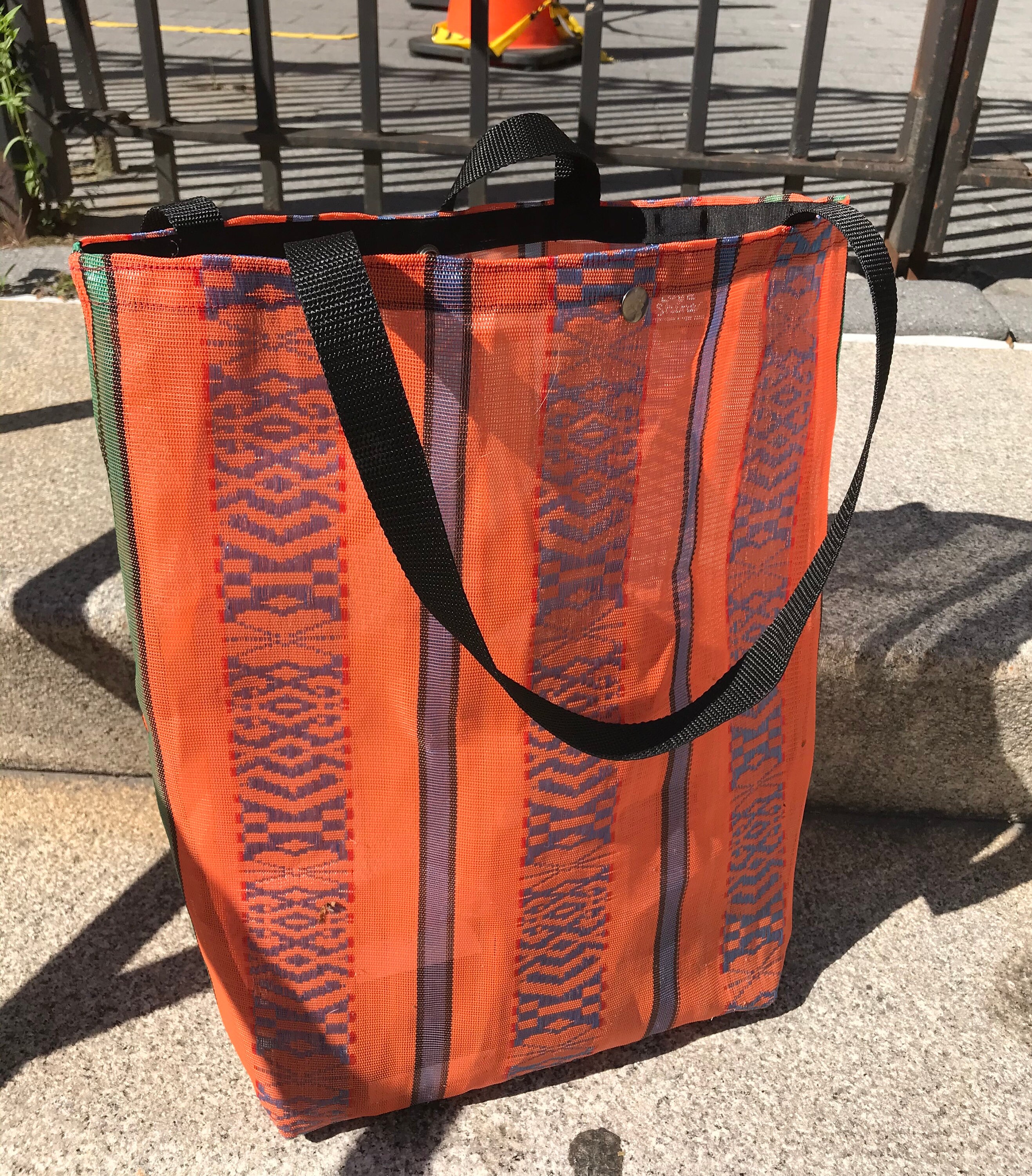 Love Shine Large Mexican Mesh Orange Market Bag, Tote bag, Mercado Bag ...