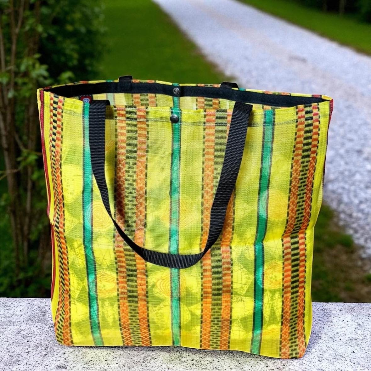 Large Mexican Mesh Yellow Market Bag. Mercado Bag, Shoulder Tote Bag