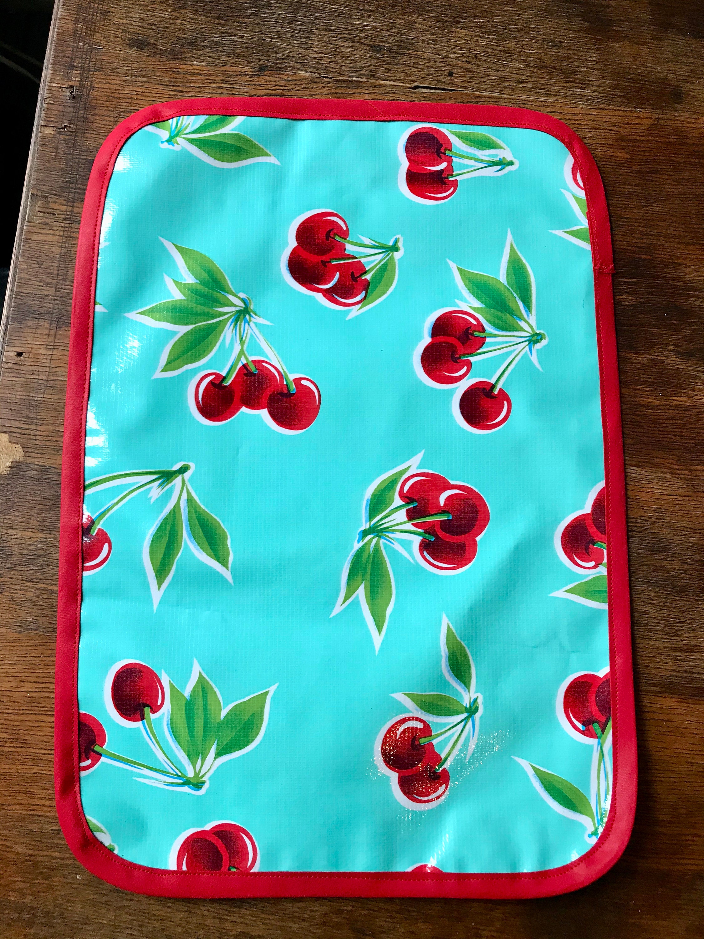Set of 2 Reversible Oil Cloth Placemats, Table top mats