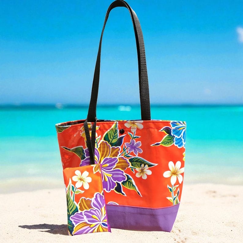 Mittelgroße Tasche aus Öltuch und Canvas mit Umhängetasche Bild 2