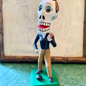Ricky Martin Mexican Day of the Dead Singer Figurine, Mexican Dia de los Muertos Folk Art, Rock Star