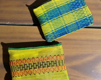 Love Shine Mesh Plaid 7” Zipper Pouch, Coin Bag, Cosmetic Case,