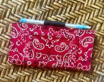 Love Shine Red Bandanna Print Checkbook Cover