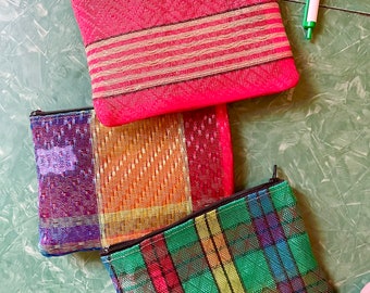 Love Shine Mesh Plaid 7” Zipper Pouch, Coin Bag, Cosmetic Case,