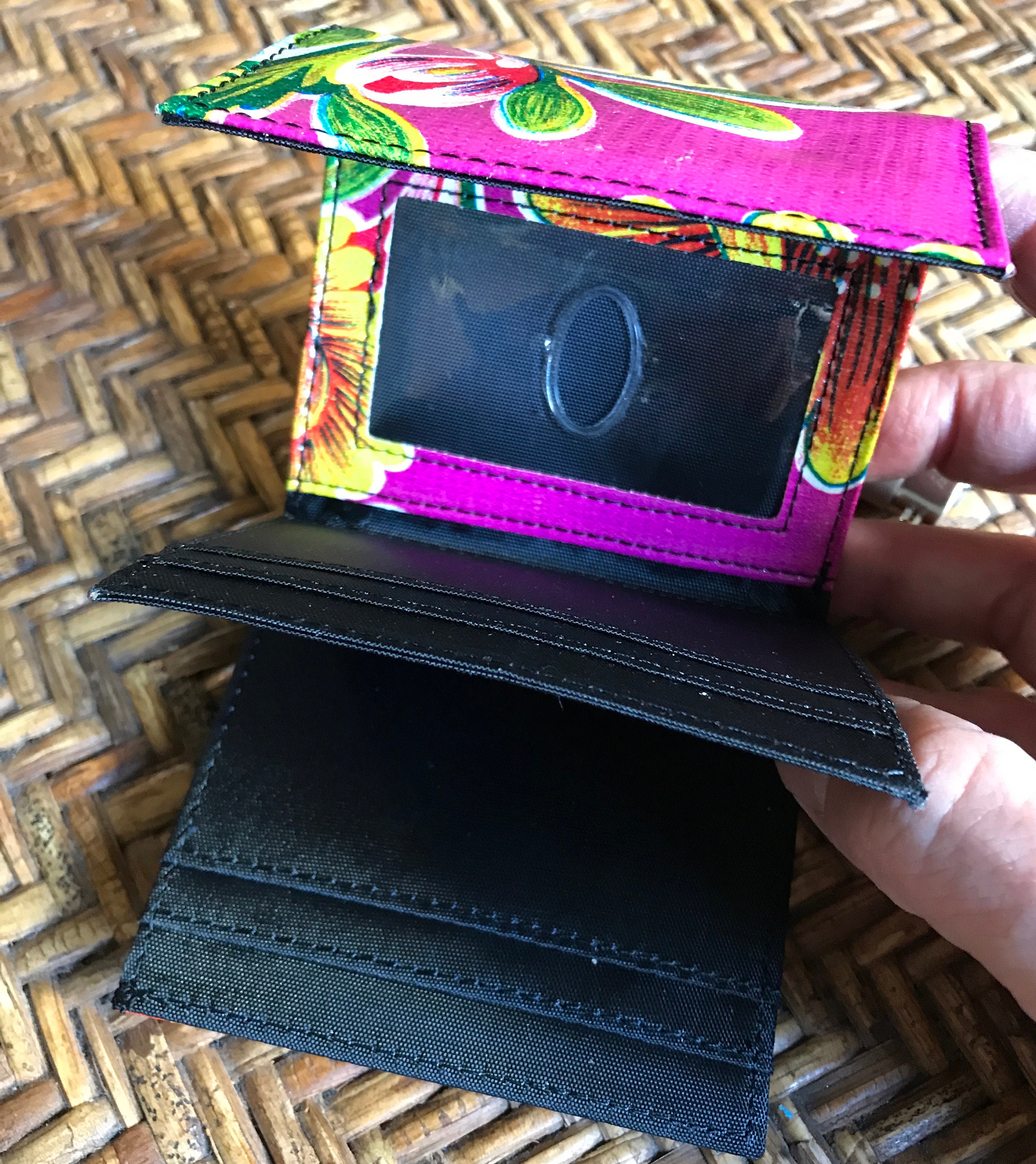 Love Shine Oil Cloth Purple Floral Billfold Wallet, Women's Floral