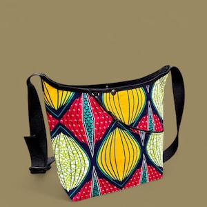 Sac de marché à bandoulière en tissu super wax africain, sac fourre-tout à bandoulière