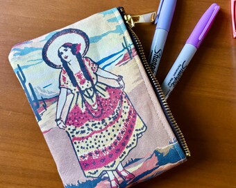 Mexican Senorita Girl Zipper Pouch