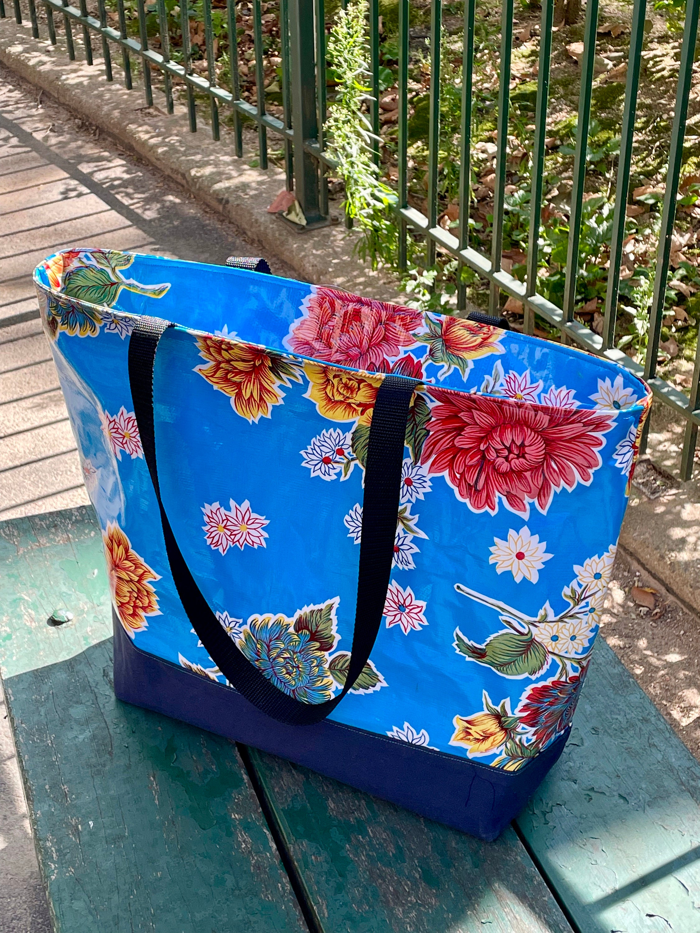 large zippered beach bag