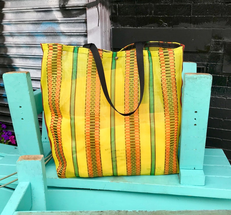 Large Mexican Mesh Yellow Market Bag. Mercado Bag Shoulder Etsy