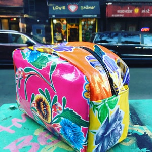 Love Shine Patchwork Hot Pink Floral Öltuch Dopp Kit, Kulturtasche, Kosmetiktasche, Reisetasche